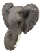 Ebros Safari African Bush Elephant Wall Bust Sculpture 9" Tall Majestic Noble Elephant Head Hanging Wall Decor Figurine for Wild Animal Lovers - Ebros Gift