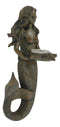 Rustic Rust Bronze Finish Nautical Ocean Mermaid With Shell Candle Wall Sconce