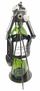 Professional Photographer With Camera On Tripod Stand Steel Metal Wine Holder