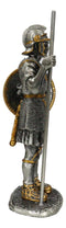 Pewter Medieval Halberdier Knight Guard With Pole Spear And Shield Figurine