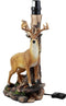 Ebros 12 Point Whitetail Deer Buck Desktop Table Lamp With Shade Wild Life