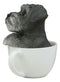 Realistic Grey Adorable Schnauzer Dog In Teacup Statue 5.75" Tall Pet Pal Dog