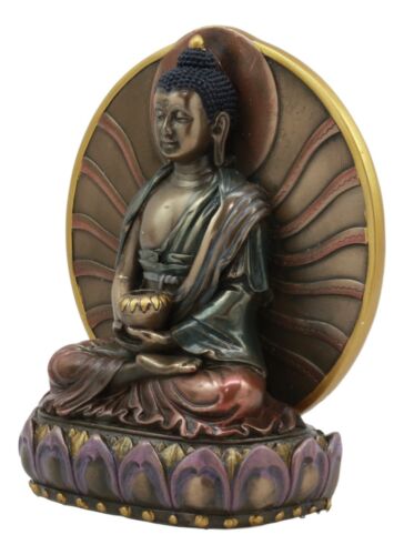 Meditating Medicine Buddha Amitabha Holding Herbal Pot Statue Prince Of Light