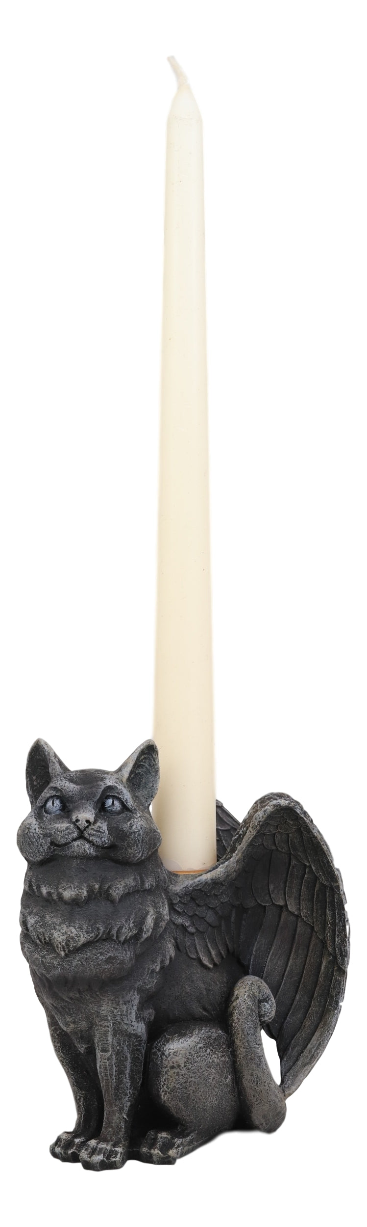 Ebros Gothic Angel Winged Cat Gargoyle Candle Holder Statue - Ebros Gift