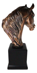 Rustic Western Mustang Horse Stallion Head Bust 14"H Figurine With Trophy Base