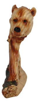 Rustic Wildlife Black Bear With Cub Scene Faux Wood Carving Cutout Figurine