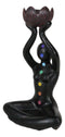 Black Yoga Meditation Avatar With 7 Chakra Zone Colors Backflow Incense Burner