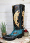 Western Fishing Angler Bass Fishes Cowboy Cowgirl Boot Vase Planter Figurine