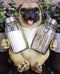 Ebros Hugging Pug Dog Decorative Glass Salt Pepper Shakers Holder Figurine