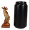 Wild Safari Savannah Giraffe Bust Figurine In Faux Wood Cutout Carving Finish