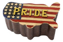 Western Country Patriotic US American Flag Map Memorial Decorative Jewelry Box