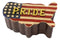 Western Country Patriotic US American Flag Map Memorial Decorative Jewelry Box