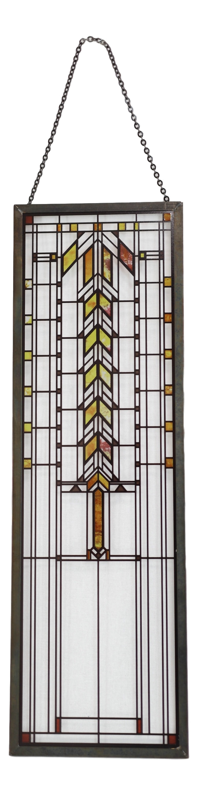 Frank Lloyd Wright Barton House Buffet Door Stained Glass Wall Or Desktop Plaque - Ebros Gift