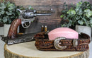 Rustic Western Cowboy Revolver Guns Belt Buckle Soap Dish And Toothbrush Holder