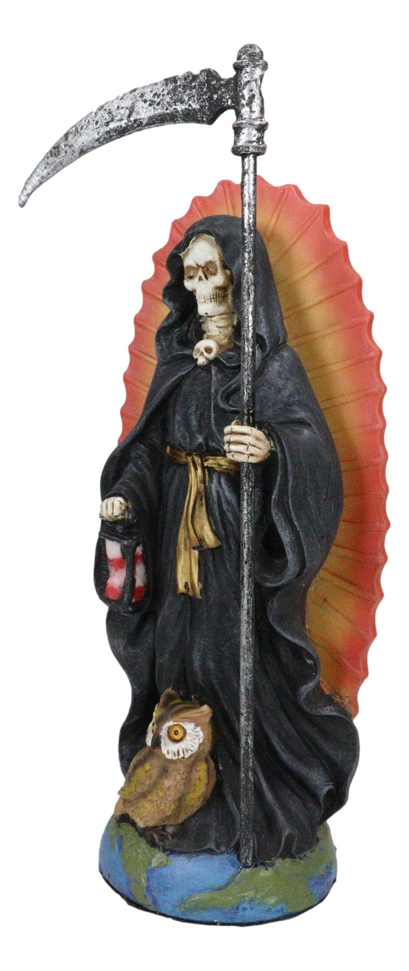 Ebros 7.25"H Holy Death Santa Muerte With Scythe In Tunic Robe Figurine (Black)