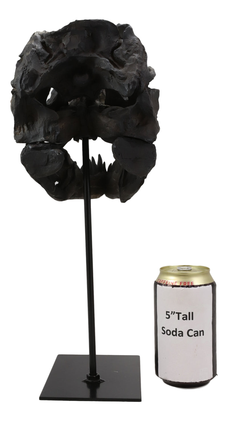 Jurassic Tyrannosaurus Rex T-Rex Faux Fossil Skull With Pole Display Mount 11.5"