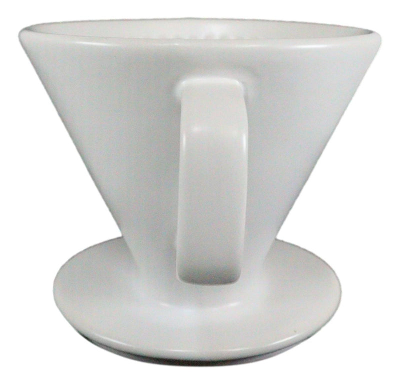 White Porcelain Coffee Maker Carafe Pot With Pour Over Dripper Filter Cup Set