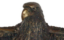 Large Grand Bald Eagle Perching On USA American Flag Figurine With Round Base