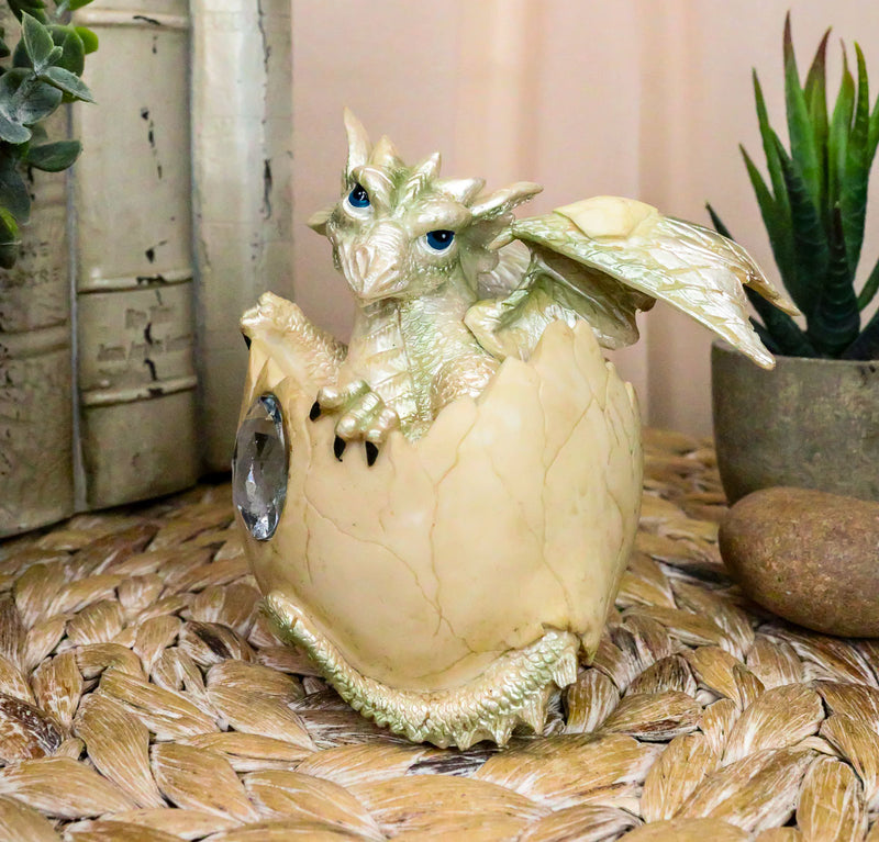 Ebros April Birthstone Dragon Egg Statue Diamond Gem Birthday Dragon Hatchling Figurine Fantasy Collector
