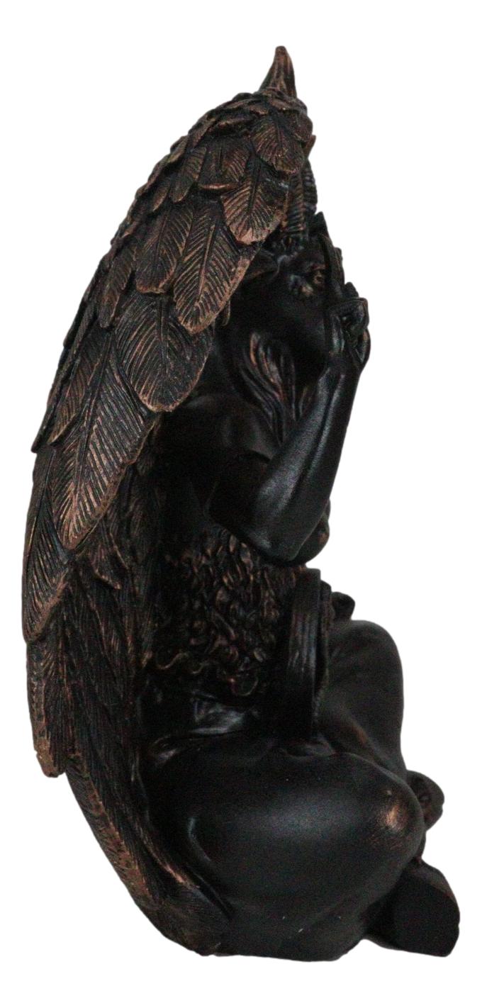 Pagan Occult Sabbatic Goat Idol Baphomet Sitting Meditation Figurine 8"H - Ebros Gift