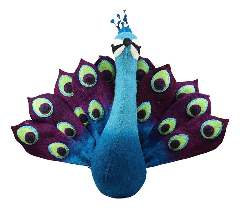 Ebros Fiona Walker England Handmade Organic Colorful Peacock Wall Decor Large 29"Wide