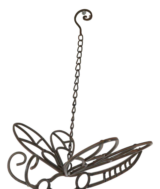 Cast Iron Beautiful Cottage Garden Dragonfly Bell Wind Chime Hanging Mobile