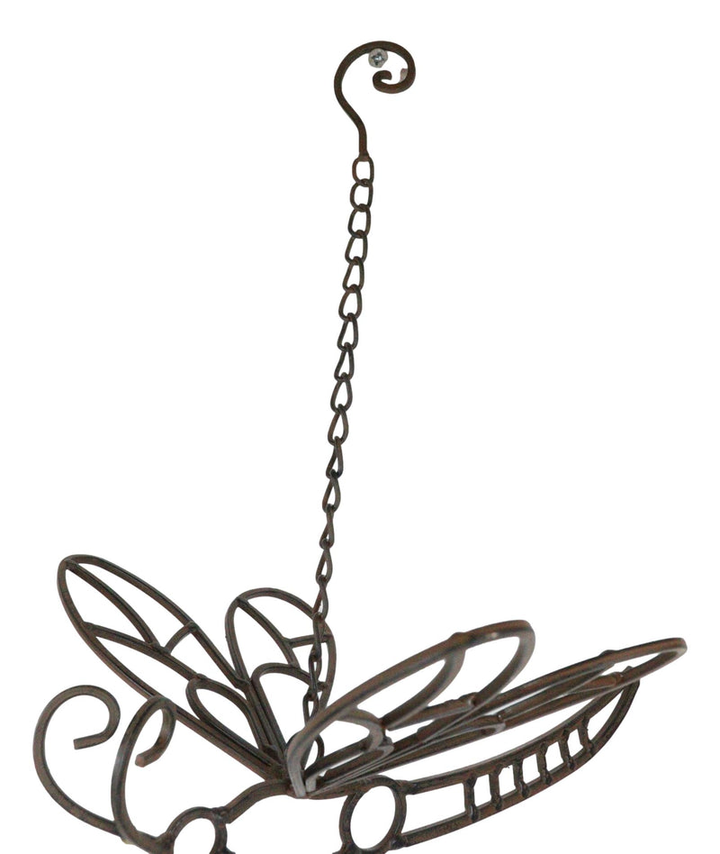 Cast Iron Beautiful Cottage Garden Dragonfly Bell Wind Chime Hanging Mobile