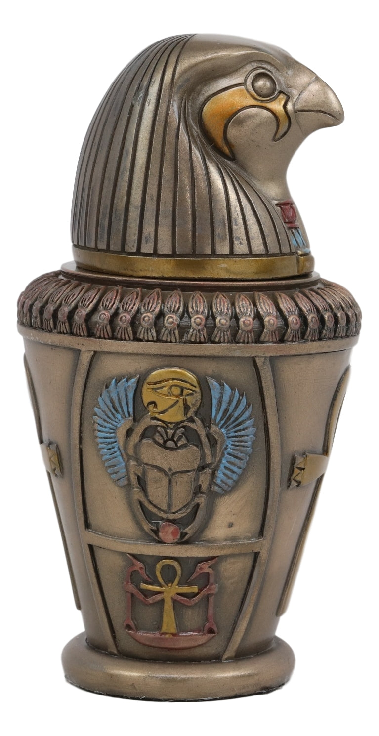 Ebros Ancient Egypt Gods and Deities Qebehsenuef Canopic Jar Urn Statue 5.75"H