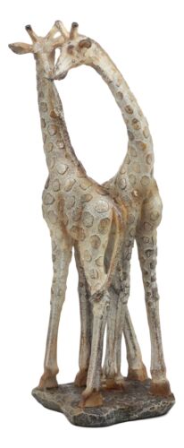 Large Mosaic Twin Reticulated Giraffe Couple Statue 12.5"Tall Giraffes Decor