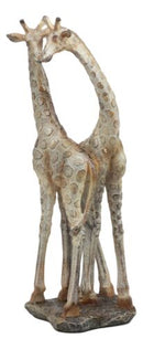 Large Mosaic Twin Reticulated Giraffe Couple Statue 12.5"Tall Giraffes Decor