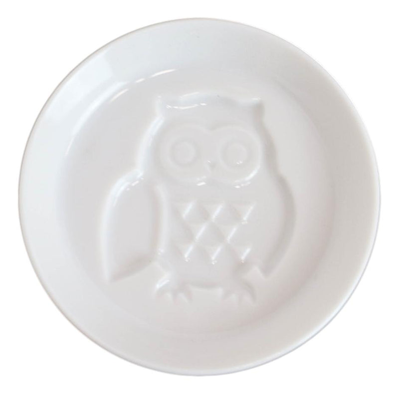 Set Of 6 Japanese White Porcelain Owl Small Dipping Sauce Condiment Dishes Bowls