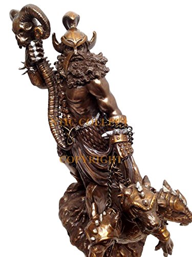 Ebros Gift Hades Supreme God of Underworld With Cerberus Guard Dog Decorative Figurine 9.5"H