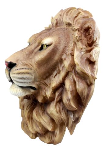 Ebros Lion Head Wall Decor Plaque 16"Tall Taxidermy Art Alpha Pride Rock King - Ebros Gift