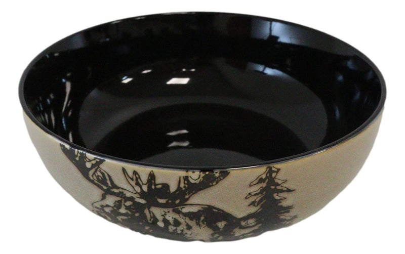 Large Rustic Emperor Elk Moose Deer Vegetable Presentation Serving Bowl 98Oz