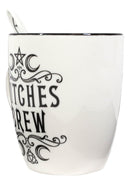 Wicca Sacred Moon Triple Goddess Pentacle Witches Brew Ceramic Mug And Spoon Set