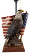 Patriotic Bald Eagle With American Flag Memorial Table Lamp Figurine 19" Tall