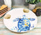 Marine Blue Sea Turtle And Golden Sea Shells Ceramic Dinner Plates Set Of 2