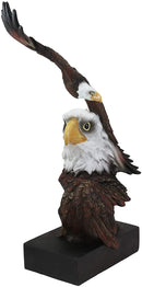 Ebros Large Wings Of Liberty American Bald Eagle Head Bust Statue (Vivid Color)