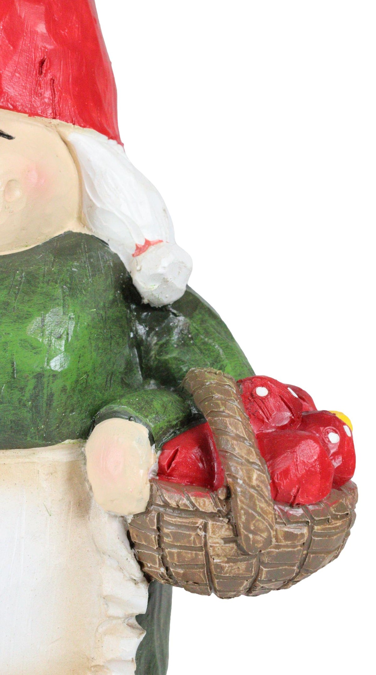 Whimsical Garden Mrs Gnome Grandmother With Toadstool Mushrooms Basket Statue - Ebros Gift