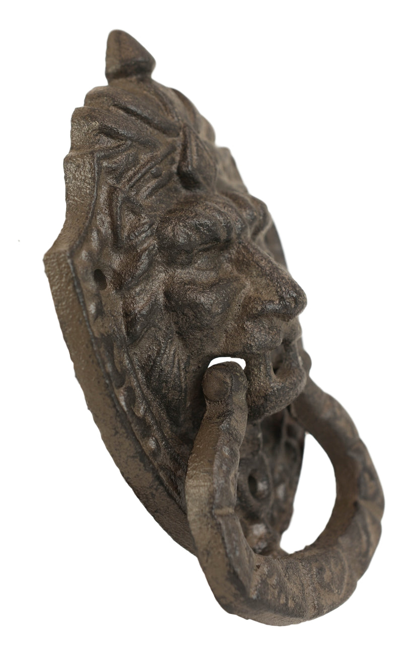 Cast Iron Rustic Royal Venetian Lion Head Decorative Door Knocker Gothic Accent