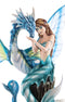 Ebros Large Nautical Blue Mermaid Feeding Leviathan Ocean Dragon Fairy Statue
