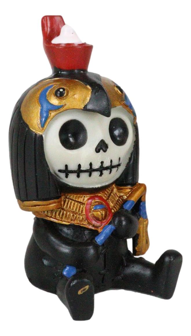 Ebros Egyptian Furrybones Horus Ra Falcon Bird God Holding Flail Figurine Small 3.75 Inch Tall Furry Bones Skeleton Decor Statue Gods and Goddesses of Egypt