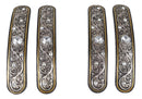 Set Of 4 Western Floral Filigree Lace Silver Bling Drawer Cabinet Bar Pulls