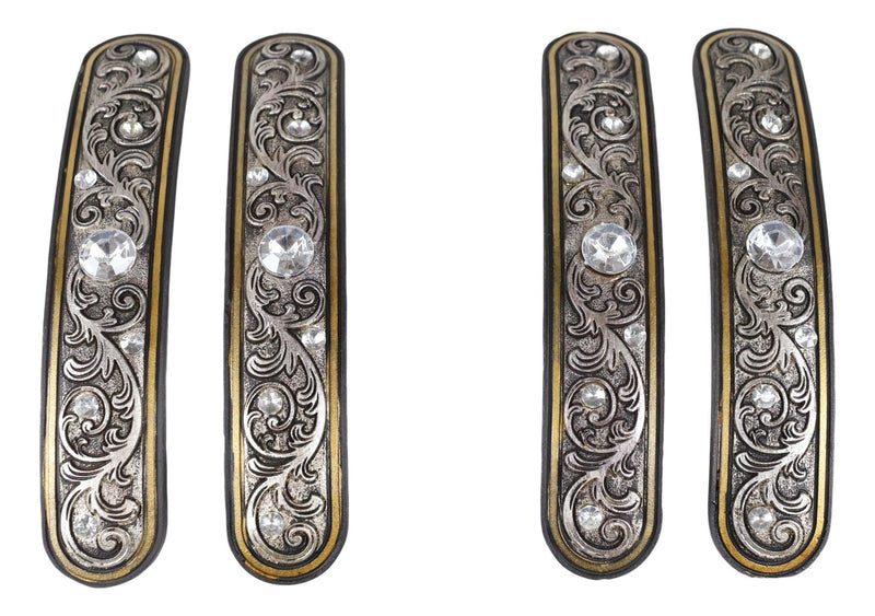 Set Of 12 Western Floral Filigree Lace Silver Bling Drawer Cabinet Bar Pulls