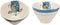 Ebros Blue And White Sea Turtle Ceramic Dinnerware (Small Soup Bowl, Set of 2)