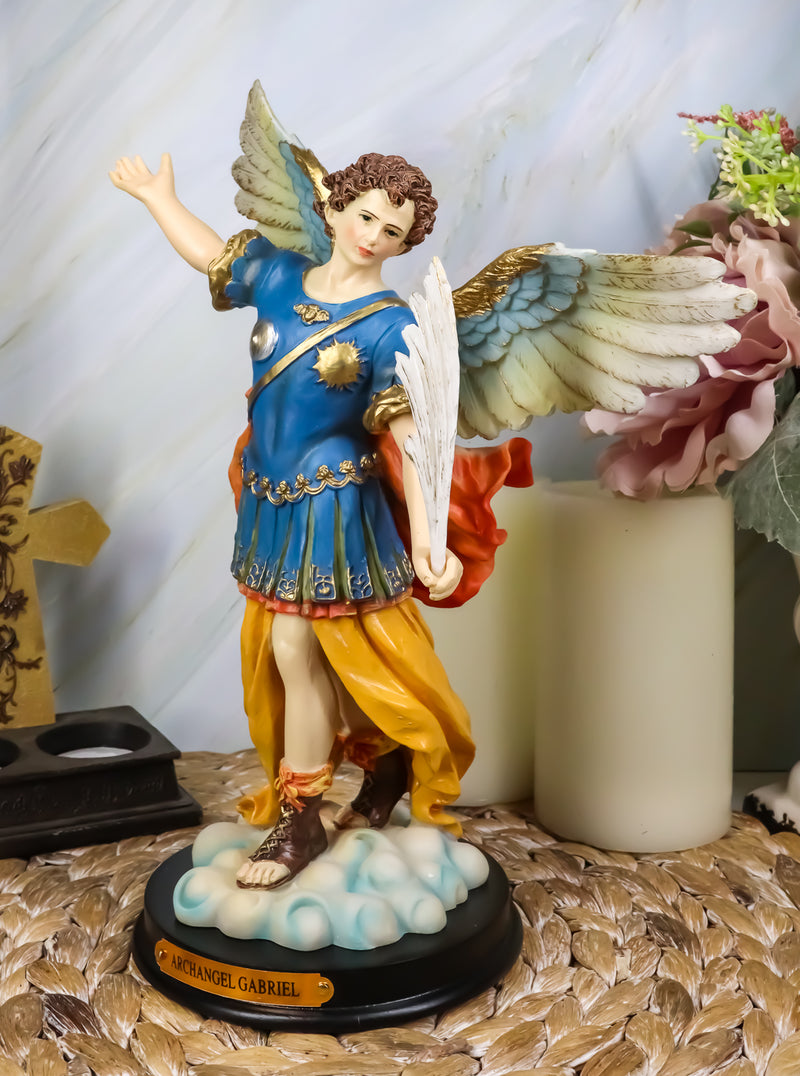 Ebros Archangel Saint Gabriel Statue 11.75"Tall Messenger With Brass Name Plate