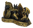 Ancient Egyptian Pharaoh Pyramid Anubis And Horus Business Card Holder Figurine