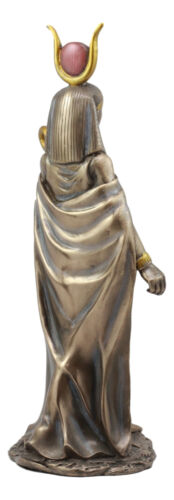 Egyptian Deity Goddess Hathor Holding Ankh Statue Patroness Of Love Motherhood - Ebros Gift