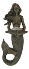 Rustic Rust Bronze Finish Nautical Ocean Mermaid With Shell Candle Wall Sconce