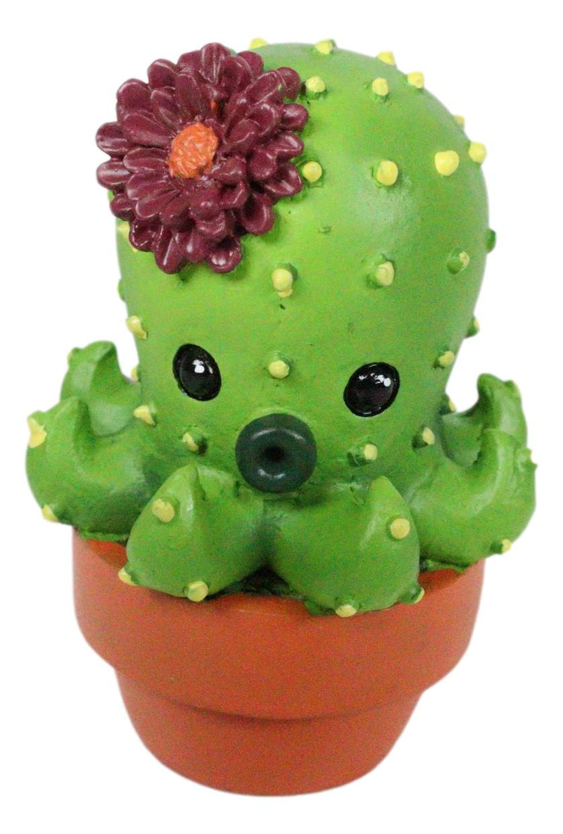 succulent octopus Ebros Octoprickles Octopus Faux Succulent Cactus With Flower In A Pot – Ebros Gift